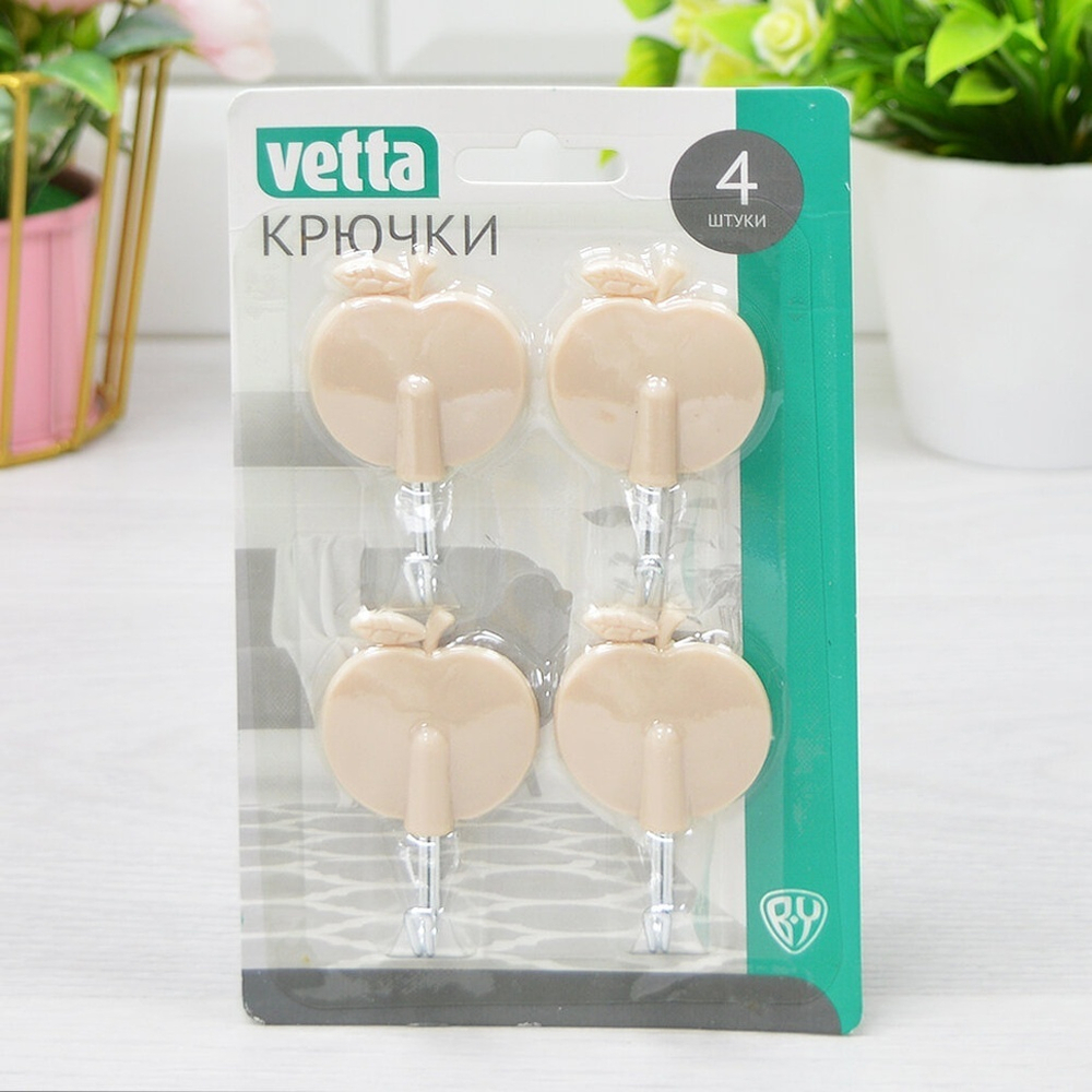 Крючок самоклеящийся 4шт WF-006 VETTA