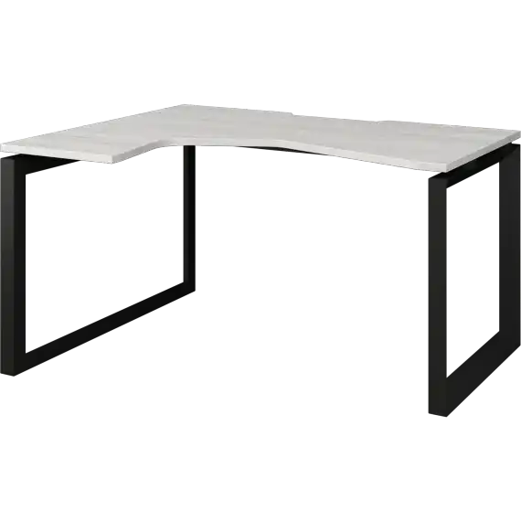 Стол эргономичный левый на металлокаркасе НТМП.О-040.ЛВ  1400x1000x750 Аргентум-МП