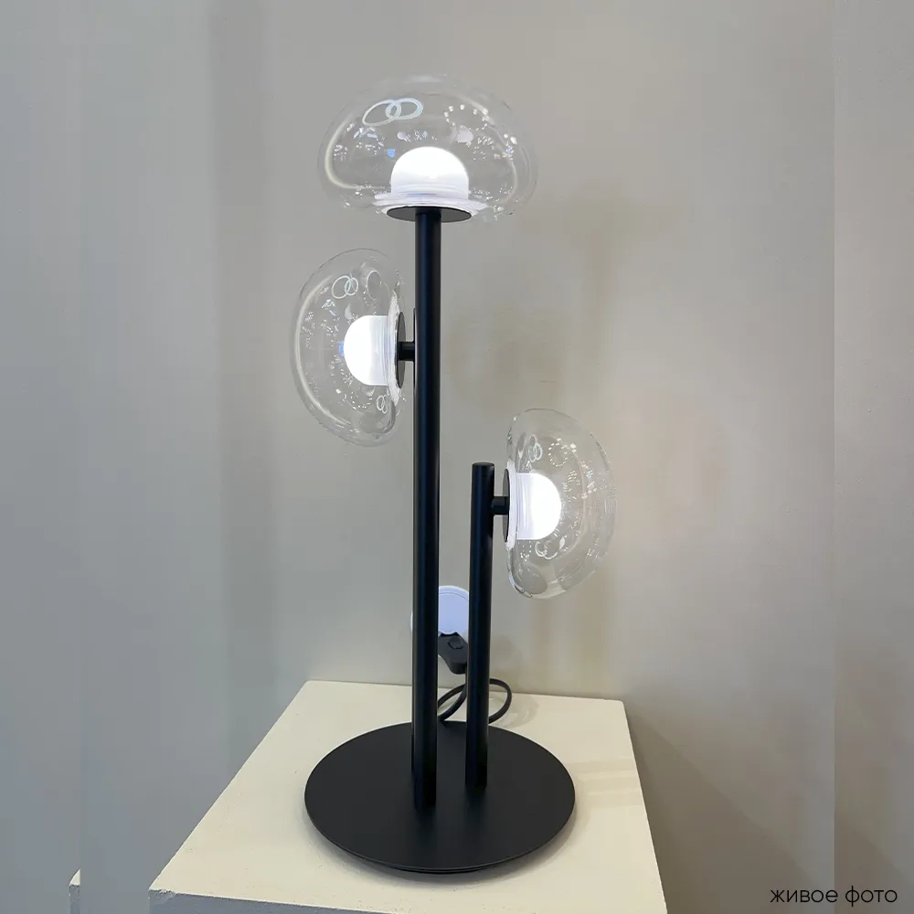 Настольная лампа Crystal Lux BOSQUE LG3 BLACK/TRANSPARENT