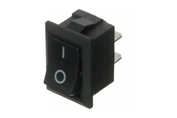 Переключатель TDM YL-211-05 6А 2 пол "I-O" 1з черный 30609