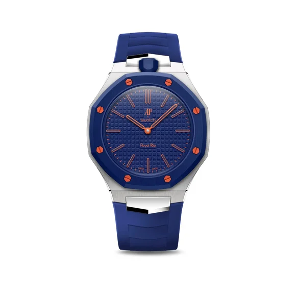 Корпус для часов POP-Swatch x AP - Оранжевый и Синий - Комплект из 2 ремешков