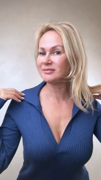 Вязаный джемпер "Поло" васильковый