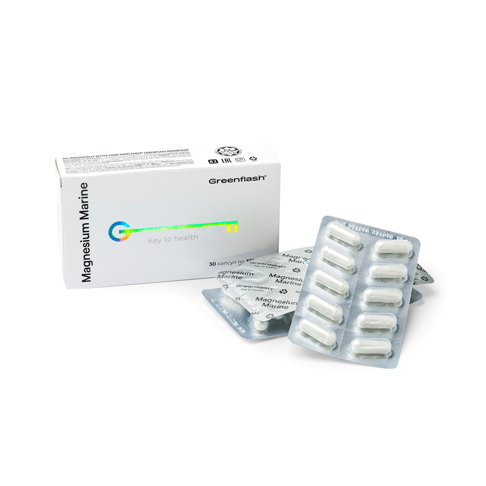 Морской магний /Marine Magnesium, 30 капсул по 591 мг