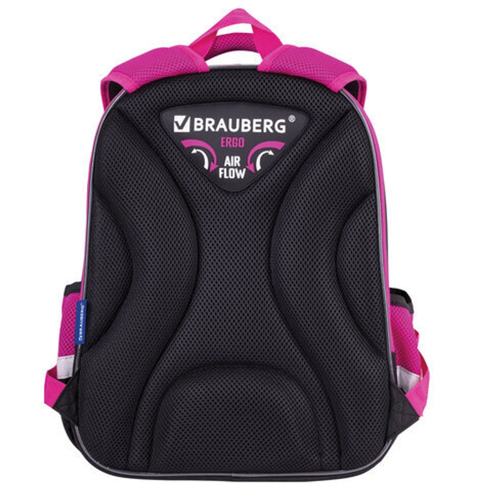 Ранец BRAUBERG QUADRO, 3 отделения, с брелоком, "Black cat", 37х28х18 см, 271358