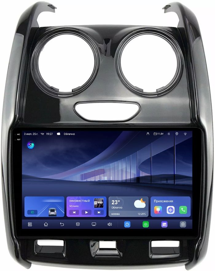 Магнитола для Renault Duster 2015-2020, Lada Largus 2021+ - Kuberg QLed+2K, Android 14, TS105, Быстрейшая, CarPlay, SIM-слот