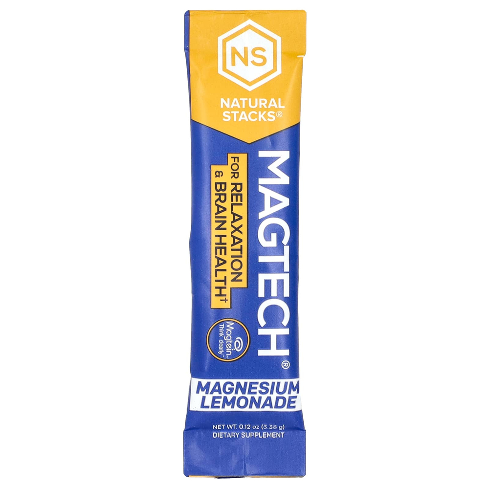 Natural Stacks, MagTech®, магний, со вкусом лимонада, 20 пакетиков по 3,38 г (0,12 унции)