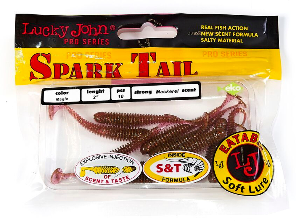 Виброхвосты съедобные LJ Pro Series Spark Tail 2,0in (5 см), цв. S14, 10 шт.