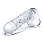 Прозрачный фаллоимитатор 8 Realistic Ribbed Glass Dildo - 20,3 см. (Цвет: прозрачный)