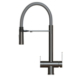 Смеситель для кухни 35k MIXLINE МЛНС-0401Г(MLSS-0401BL)сер.гиб.изл магнит,под.кфильтру,ЧЕРНЫЙ ГРАФИТ