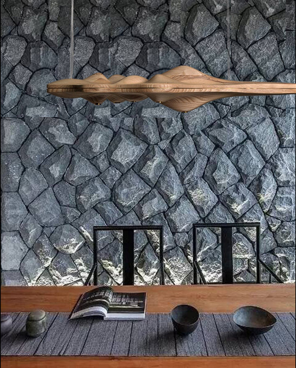 Pendant design lamp UFO  L80 (dark Wood)