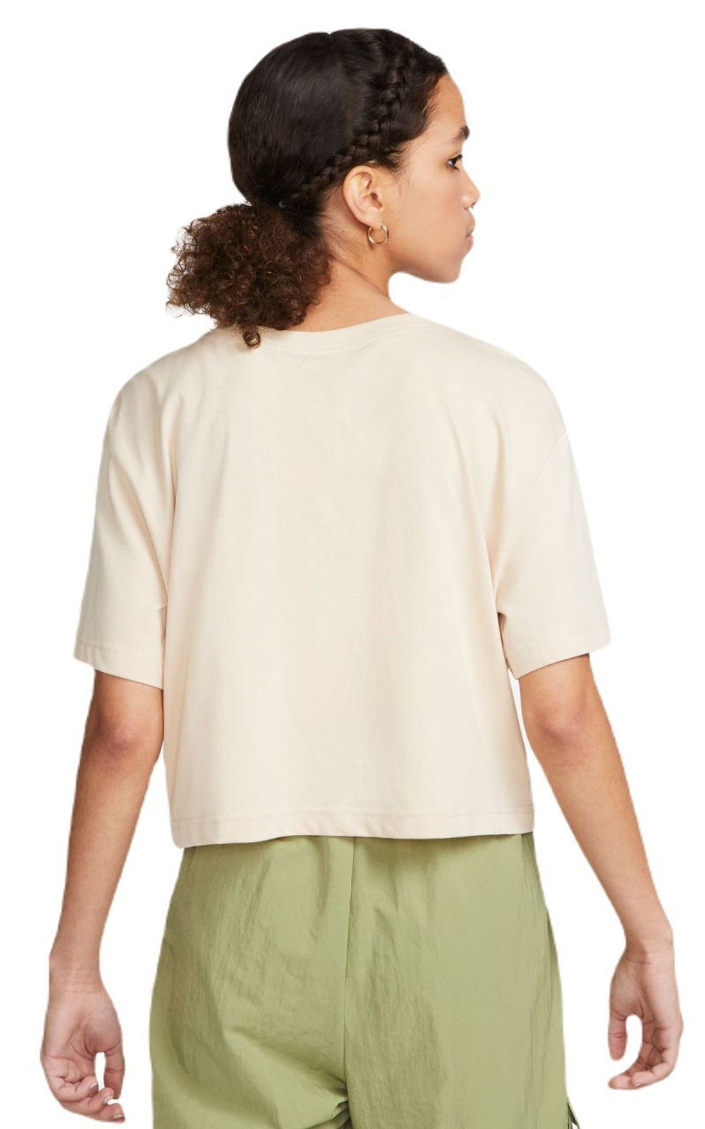 Женская теннисная футболка Nike Sportswear Essential Crop Icon - Бежевый