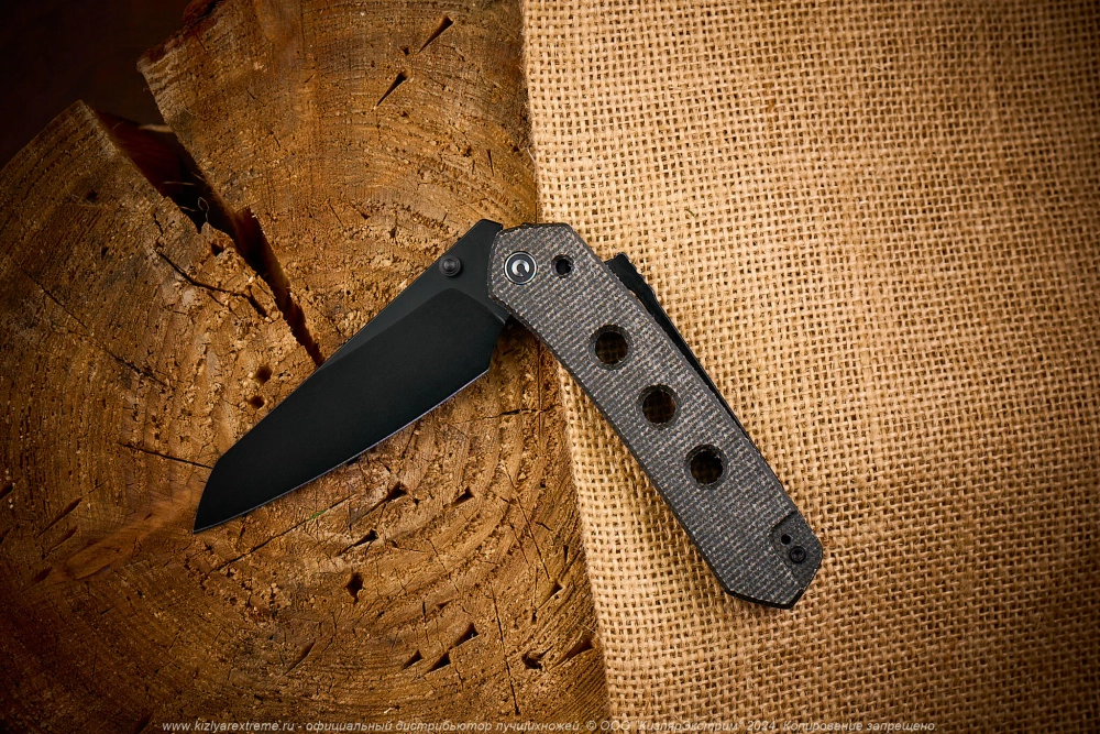 Нож Civivi Vision FG C22036-3 сталь Nitro-V Black рукоять Dark Green Canvas Micarta