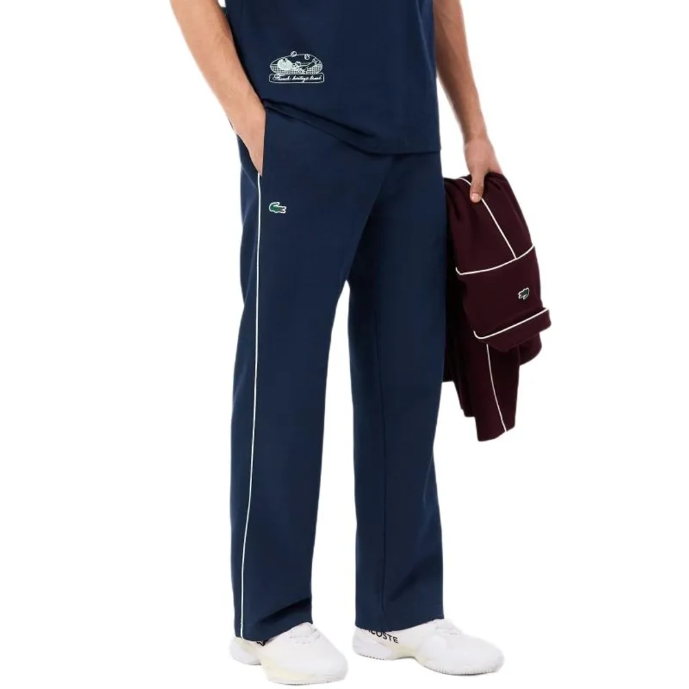 Мужские теннисные штаны Lacoste Tennis Heritage - navy blue/white