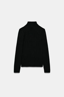 ZARA КАРДИГАН С ЗАСТЕЖКОЙ-МОЛНИЕЙ, ЧЕРНЫЙ
