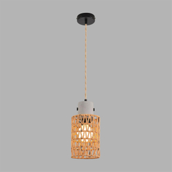 8366/1A ECO LN26 327 черный/серый/бежевый, бетон/металл/джутовый шнур Подвес E27 LED 10W 220V BOHO