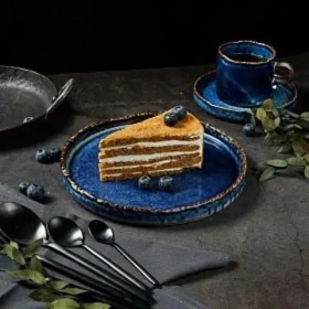 Тарелка с бортом 21*2,4 см,фарфор,серия "Aqua Blue" P.L.