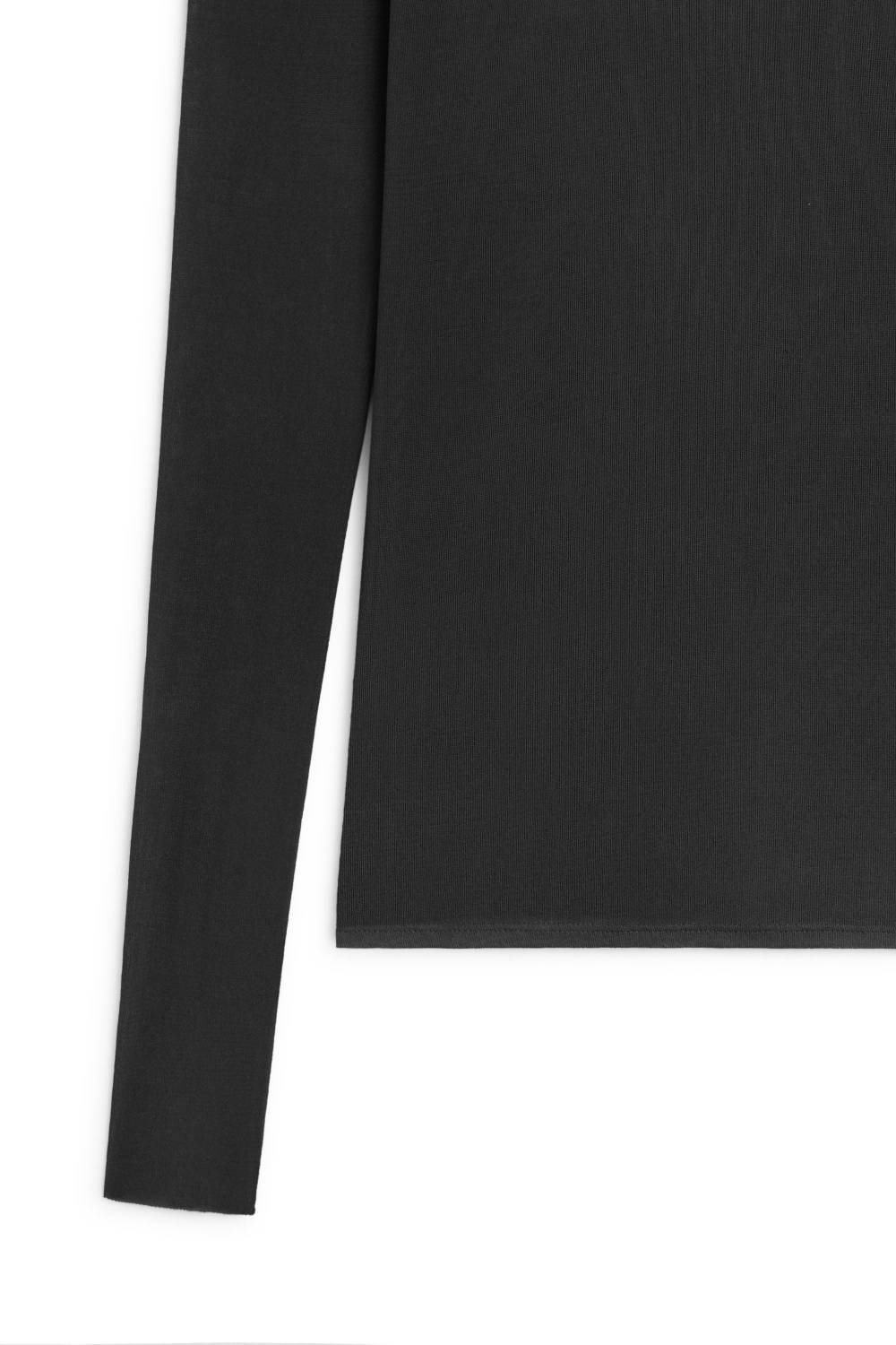 Massimo Dutti Футболка с высоким вротником из 100% шелка - Limited Edition, темно-серый