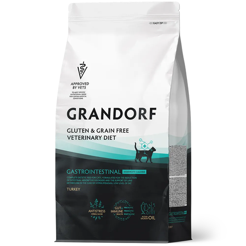 Grandorf cat корм ветеринарный для взрослых кошек способствует рег-ции метаболизма gastrointestinal