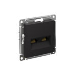 SE AtlasDesign Карбон Розетка двойная компьютерная RJ45+RJ45, кат.5E, механиз