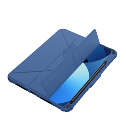 Чехол книжка синего цвета от Nillkin для Apple iPad Pro 11 с 2024 года, серия Bumper Pro Case-Multi Angle Folding Style, многофункциональный складной стиль
