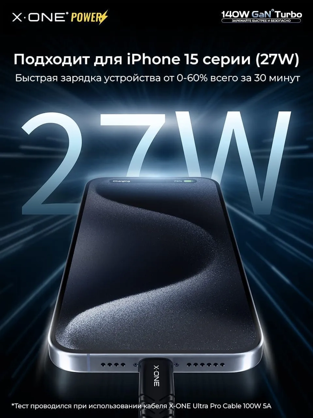 Сетевое зарядное устройство X-ONE Gun Turbo 140W, 3 Type-C + 1 USB, PD/QC, белое