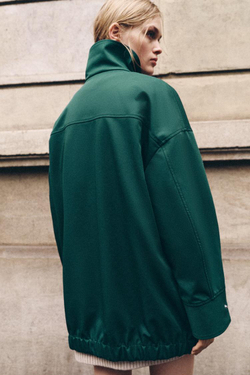 ZARA КОМБИНИРОВАННЫЙ ТРЕНЧ — ZW COLLECTION, СИНЕ-ЗЕЛЕНЫЙ