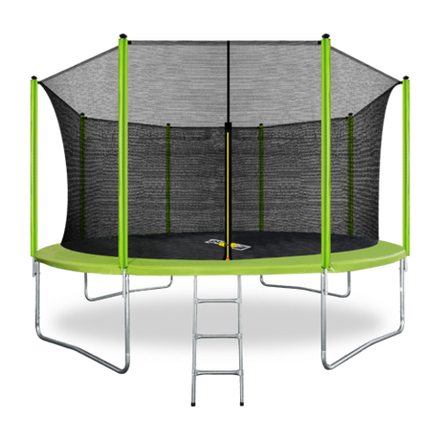 ARLAND Батут 14FT с внутренней страховочной сеткой и лестницей (Light green)