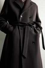 ДВУБОРТНОЕ ПАЛЬТО ИЗ ШЕРСТИ С ПОЯСОМ — ZARA