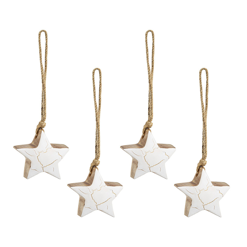 Набор елочных украшений 4шт Tkano Marble stars New Year Essential