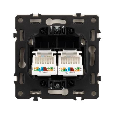 Механизм сдвоенной компьютерной розетки SCT-NOBE-MPC2-SFPL-WH (RJ-45, CAT6) (Arlight, -)