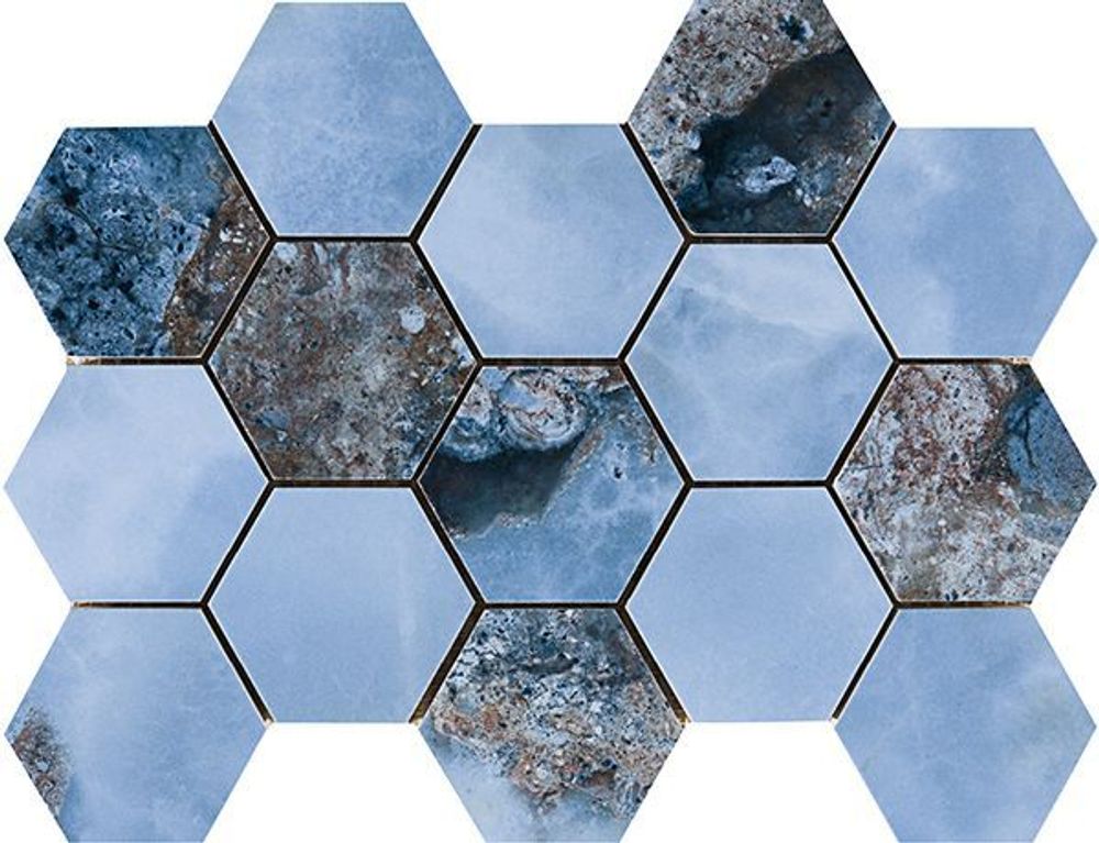Мозаика MALLA HEX CR LUX DANAE NAVI