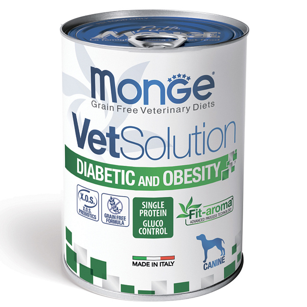 Диетический корм Monge VetSolution Dog Diabetic and Obesity Диабетик и Обесити для собак при сахарном диабете и лишнем весе 400 г