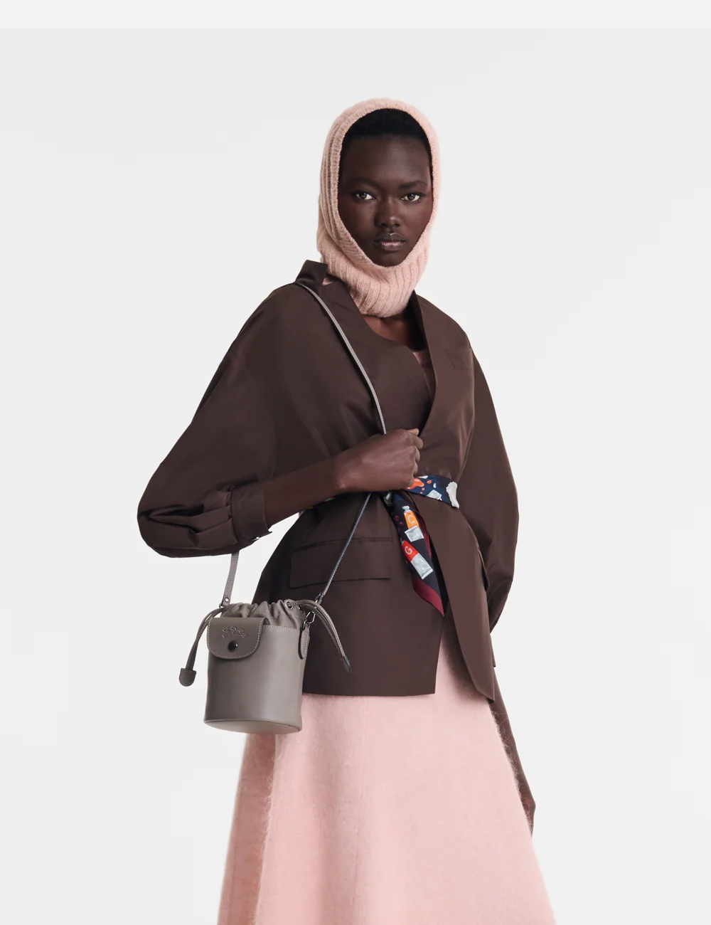 Longchamp Le Pliage Xtra Bucket Leather "Grey"