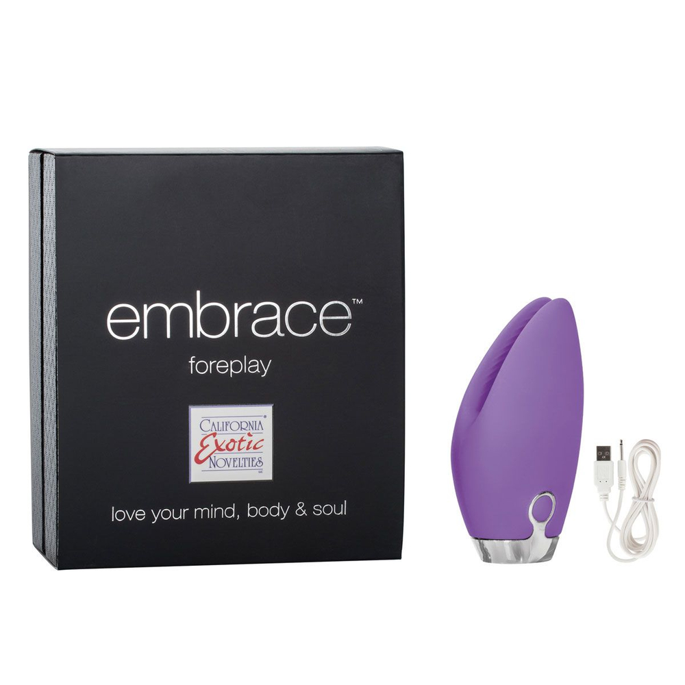 Фиолетовый перезаряжаемый вибромассажер Embrace Foreplay (Цвет: фиолетовый)