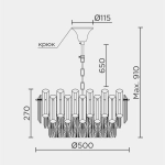 Подвесная люстра MODELUX ML.9006.9 GD-BR