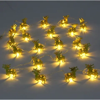 Гирлянда для дома «Золотой олень» 4м 20 ламп LED, 6*4 см прозр.пров.,1 реж, IP-20, Теплый белый (возможность соединения)