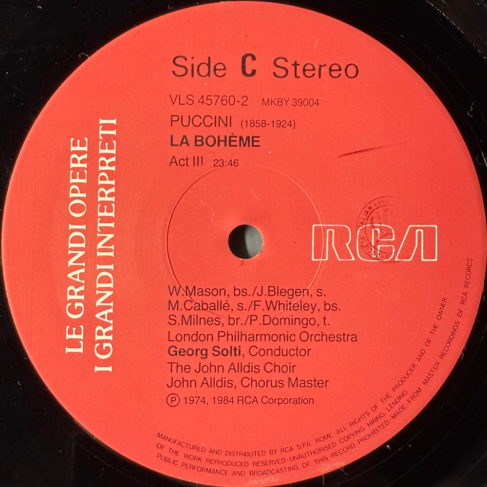Пуччини - Богема 2LP (Италия 1984г.)