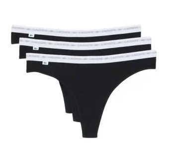 Женские трусики Lacoste Elastic Cotton Thongs 3P - lyse/burgundy/black