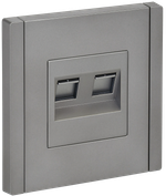FORTE&PIANO Розетка двойная RJ11+RJ45 кат.5E FP535 сталь IEK