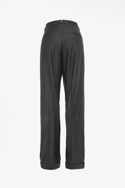 ZARA X JOHN GALLIANO БРЮКИ В ПОЛОСКУ ИЗ 100% ШЕРСТИ — LIMITED EDITION, ТЕМНО-ЗЕЛЕНЫЙ