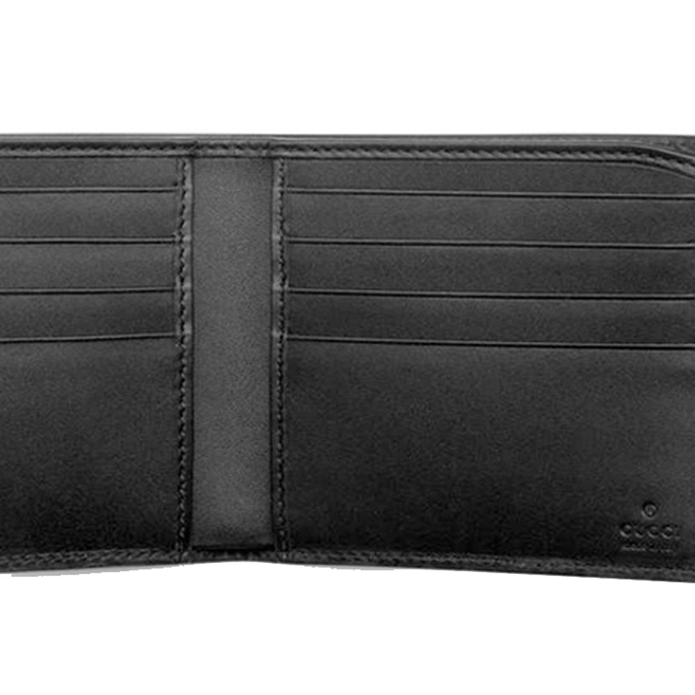 GUCCI Canvas With Leather Wallet Men"s Ebony