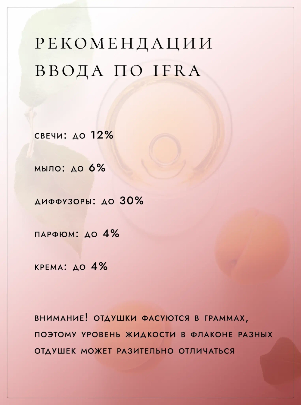 IFRA сертификат отдушки Абрикосовое вино — нормы ввода