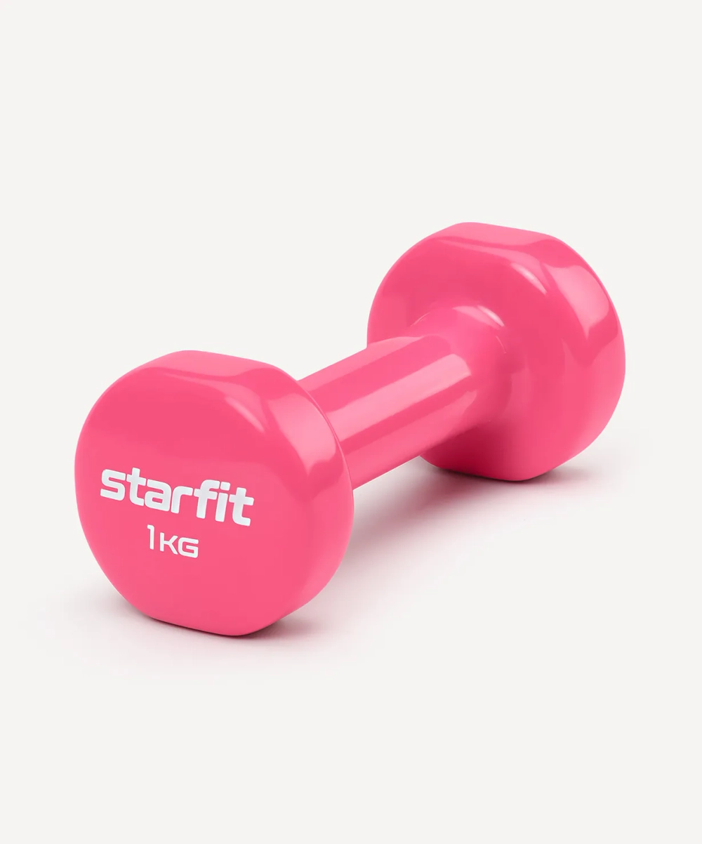 Гантель виниловая STARFIT DB-101 1 кг, розовый