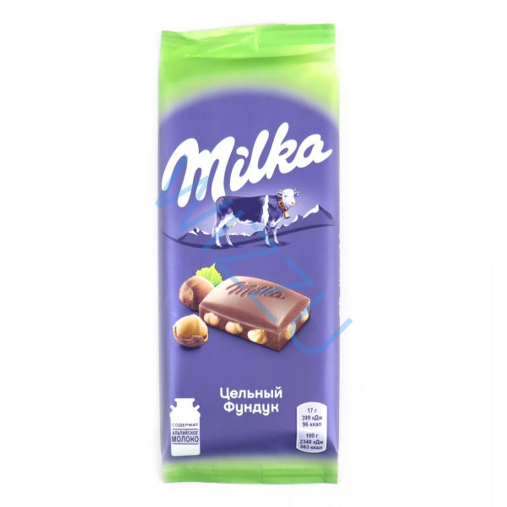 Милка Шоколад Цельный Фундук 85г