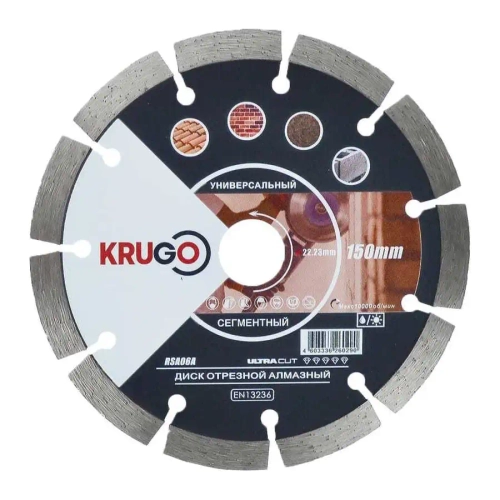 Диск алмазный сегментированный 150x2,2x22.23 мм KRUGO RSA06A