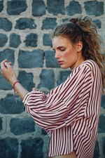 РУБАШКА В ПОЛОСКУ С ПЫШНЫМИ РУКАВАМИ — ZARA