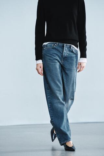 ДЖИНСЫ ZW COLLECTION ПРЯМОГО КРОЯ СО СРЕДНЕЙ ПОСАДКОЙ — ZARA
