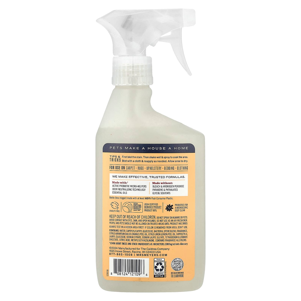 Mrs. Meyers Clean Day, средство для устранения пятен и запахов от домашних животных, цветок апельсина, 473 мл (16 жидк. унций)