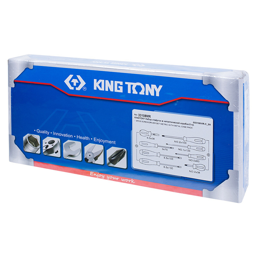 Набор отверток (PH, SL) 8 предметов KING TONY 33108MR