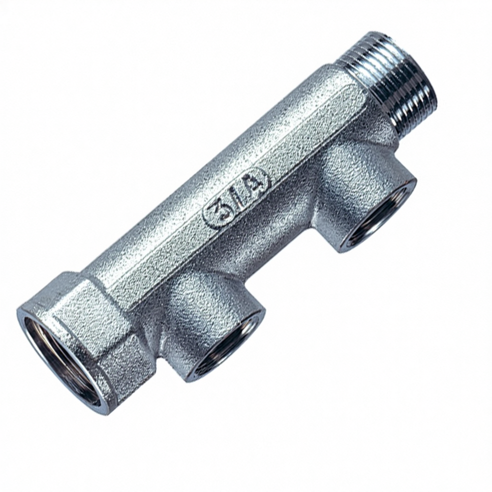 Коллектор 1 1/4", ВР-НР, 2 отвода 1/2", ВР, межосевое 50 мм FAR